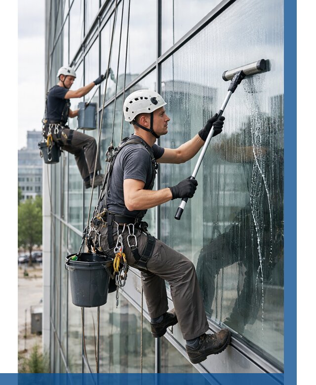 Мойка витражей альпинистами в Сатке от 724 р. под ключ|ВЫСОТНИК-Стк