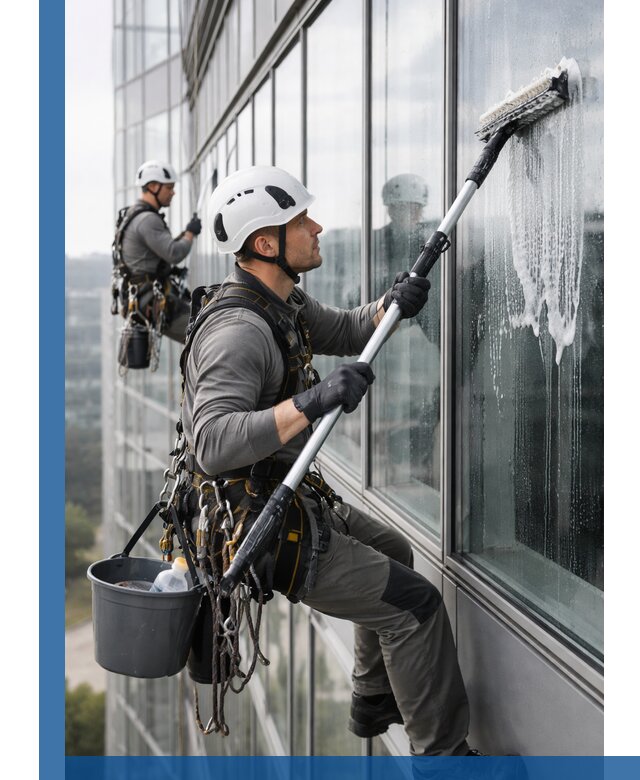 Высотная мойка сплошного остекления с выездом в Сатке