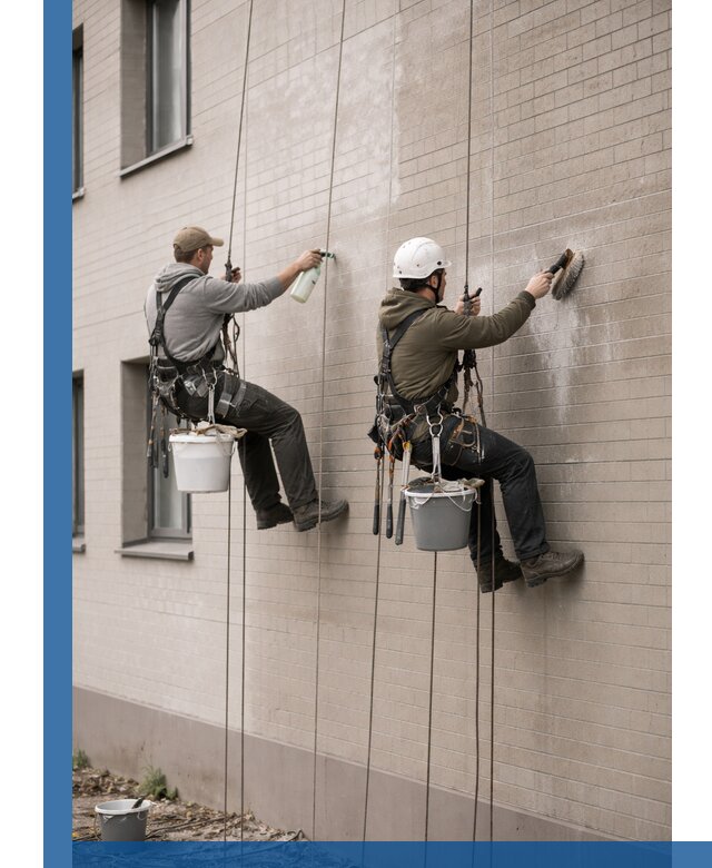 Удаление высолов с фасада зданий в Сатке без повреждений и следов