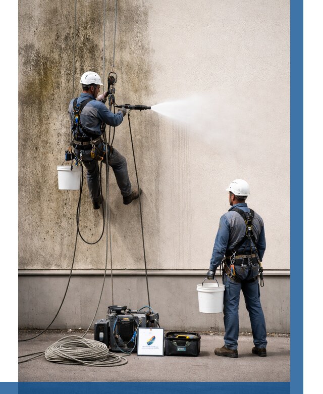 Очистка фасада от плесени в Сатке от 310 р. | ВЫСОТНИК-Стк