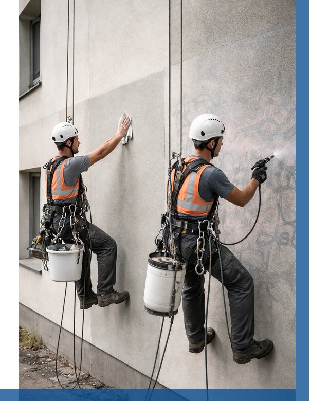 Антиграффити покрытие фасада в Сатке от 621 р. | ВЫСОТНИК-Стк