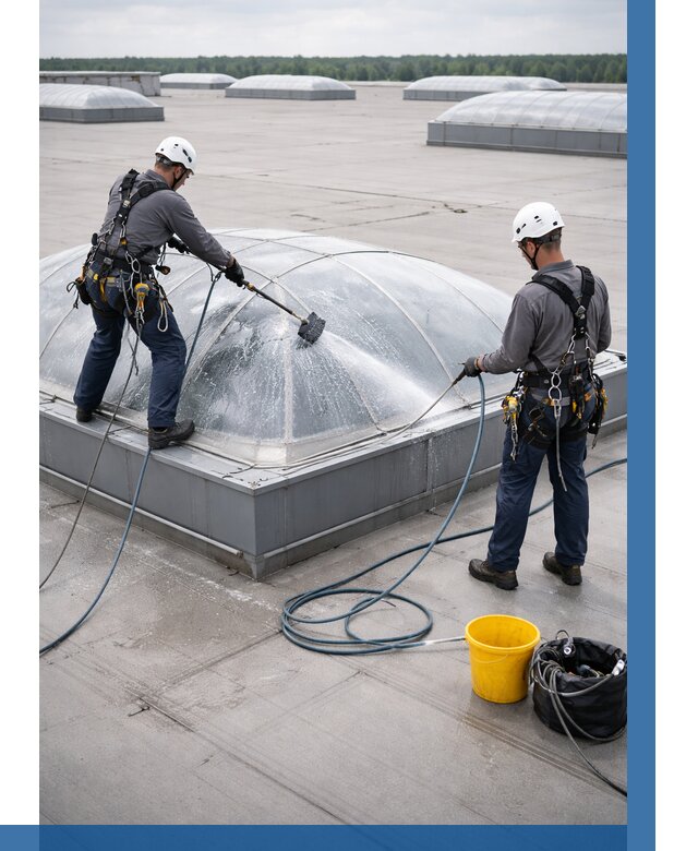 Мойка зенитных фонарей в Сатке, заказать от 4655 р. | ВЫСОТНИК-Стк