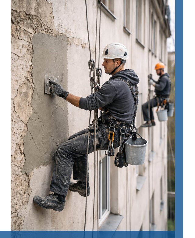 Восстановление штукатурки фасада в Сатке от 1241 р. | ВЫСОТНИК-Стк