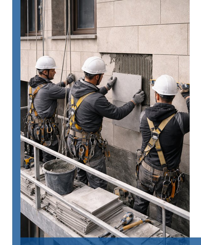 Ремонт облицовки фасада плиткой в Сатке с гарантией