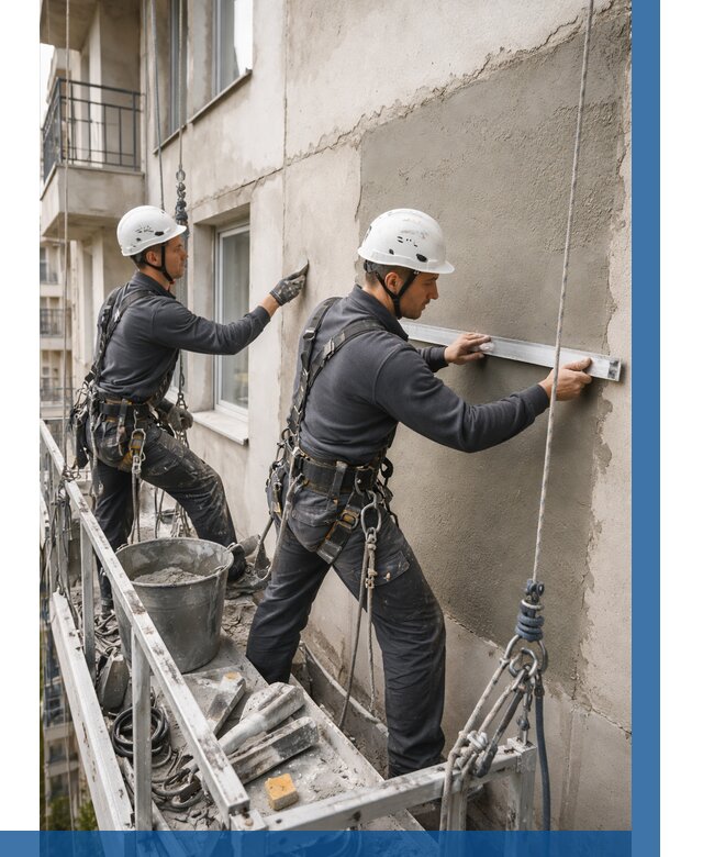 Штукатурка фасада на высоте в Сатке от 931 р. | ВЫСОТНИК-Стк