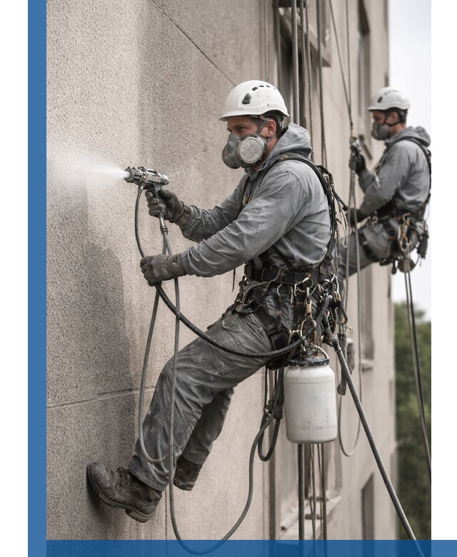 Безвоздушная покраска фасадов зданий в Сатке профессионально