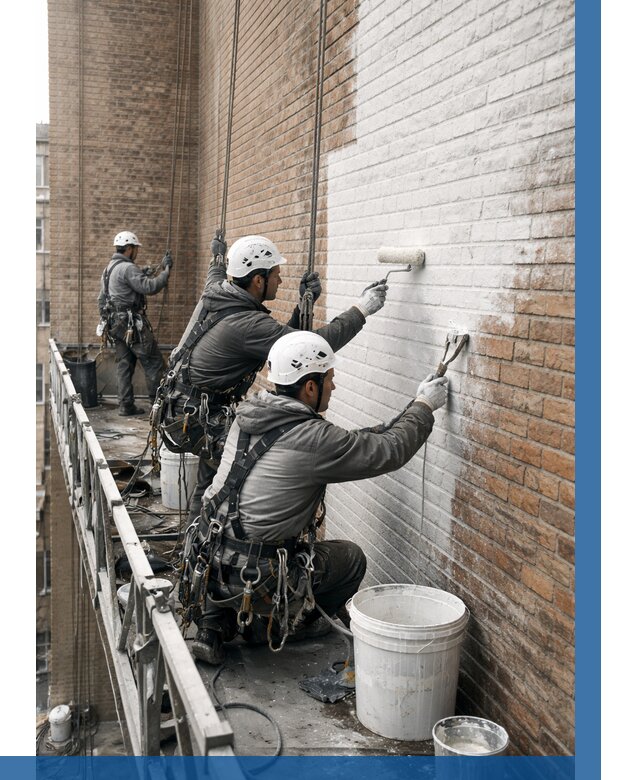 Покраска кирпичного фасада в Сатке от 362 р. | ВЫСОТНИК-Стк