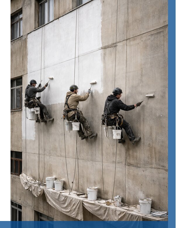 Покраска бетонного фасада в Сатке от 362 р за м2 | ВЫСОТНИК-Стк