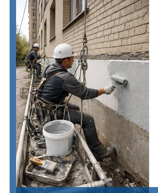 Окраска цоколя здания в Сатке профессионально и надежно