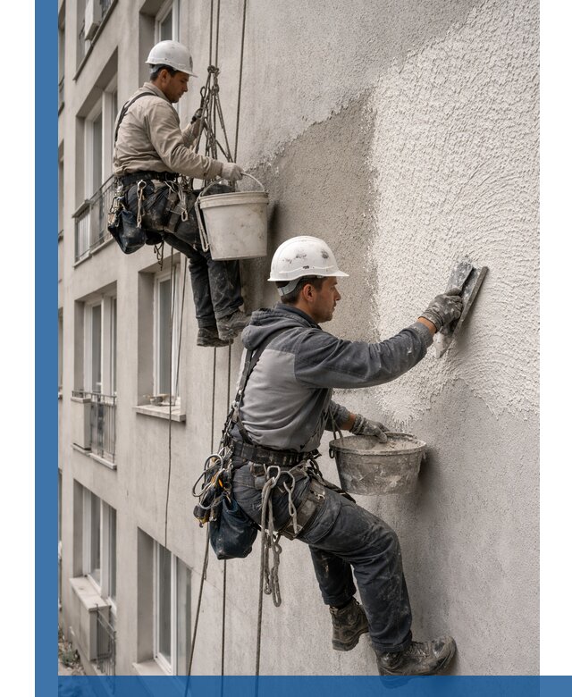 Нанесение декоративной штукатурки короед на фасад в Сатке