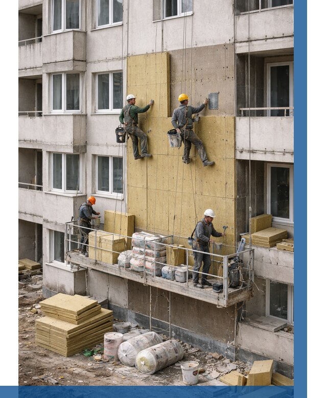 Утепление фасада минватой в Сатке от 1552 р. | ВЫСОТНИК-Стк