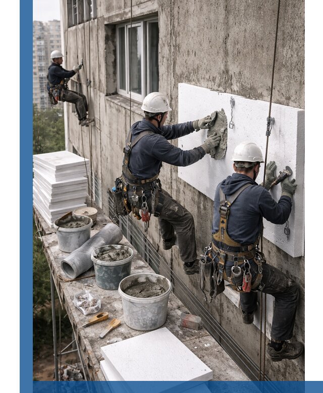 Утепление фасада пенополистиролом в Сатке под ключ