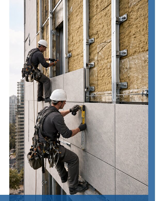 Монтаж вентилируемого фасада в Сатке от 3620 р. | ВЫСОТНИК-Стк