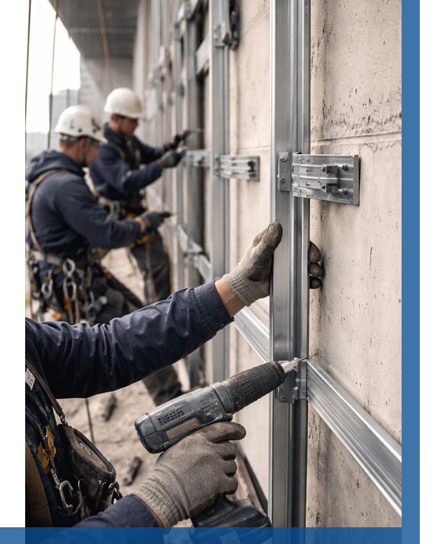 Монтаж подсистемы вентфасада в Сатке от 879 р. | ВЫСОТНИК-Стк