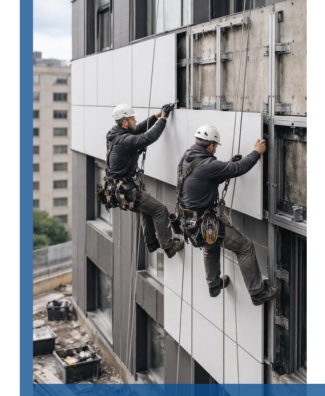 Монтаж композитных панелей фасада в Сатке под ключ