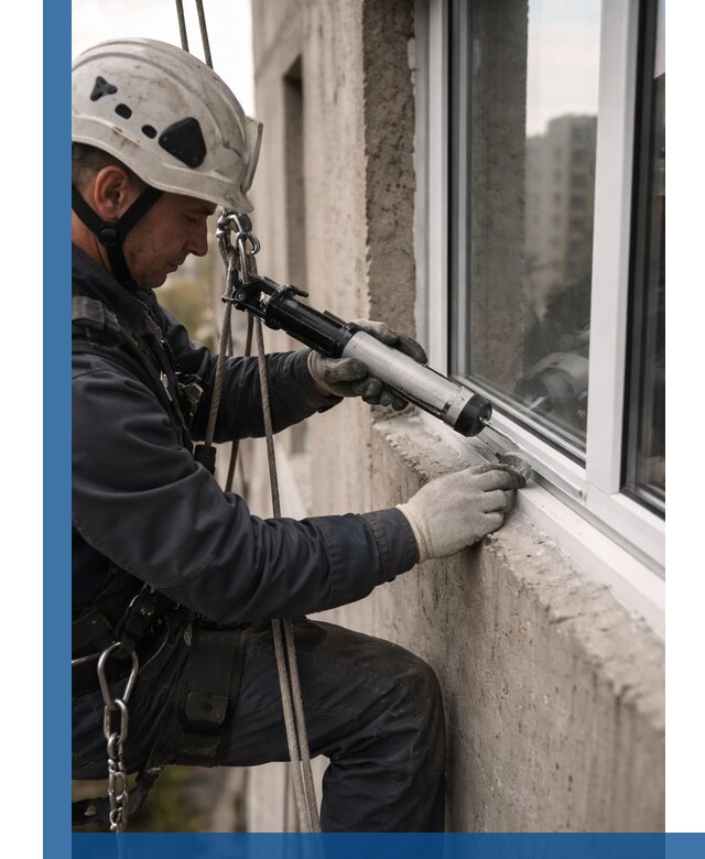 Герметизация оконных швов снаружи в Сатке профессионально