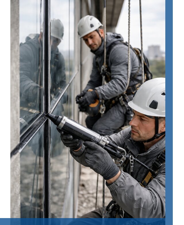 Герметизация витражных швов в Сатке от 672 р. | ВЫСОТНИК-Стк