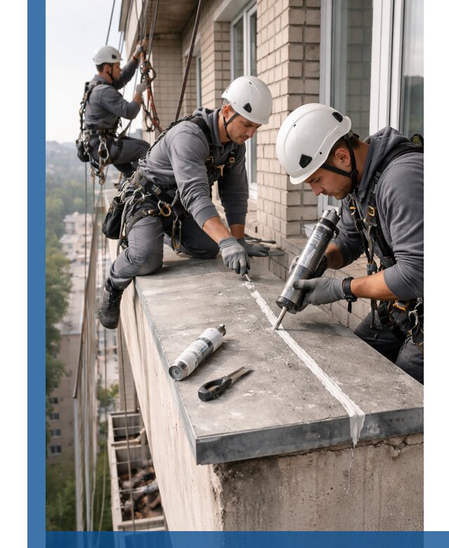 Герметизация балконного козырька в Сатке профессионально