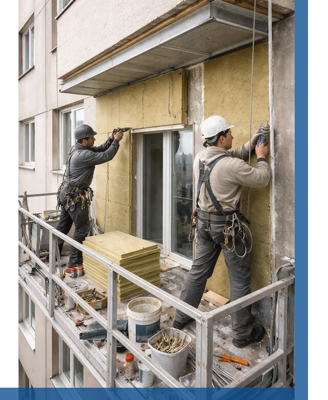 Утепление балкона снаружи в Сатке от 1655 р. под ключ ВЫСОТНИК-Стк