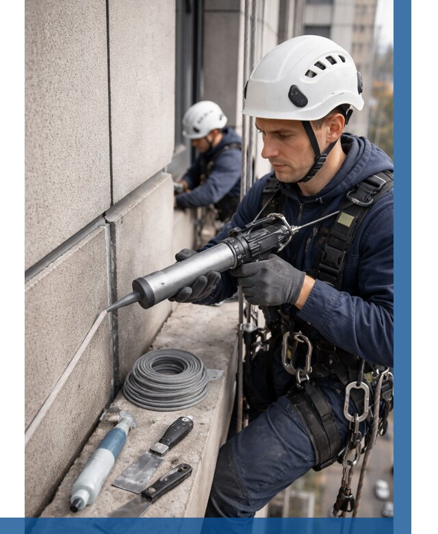 Герметизация деформационных швов фасада в Сатке от 724 | ВЫСОТНИК-Стк