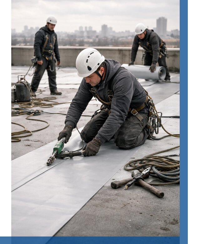 Ремонт мембранной кровли в Сатке от 1862 р./м2 | ВЫСОТНИК-Стк