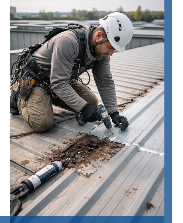 Ремонт профнастила на кровле в Сатке от 724 р. | ВЫСОТНИК-Стк