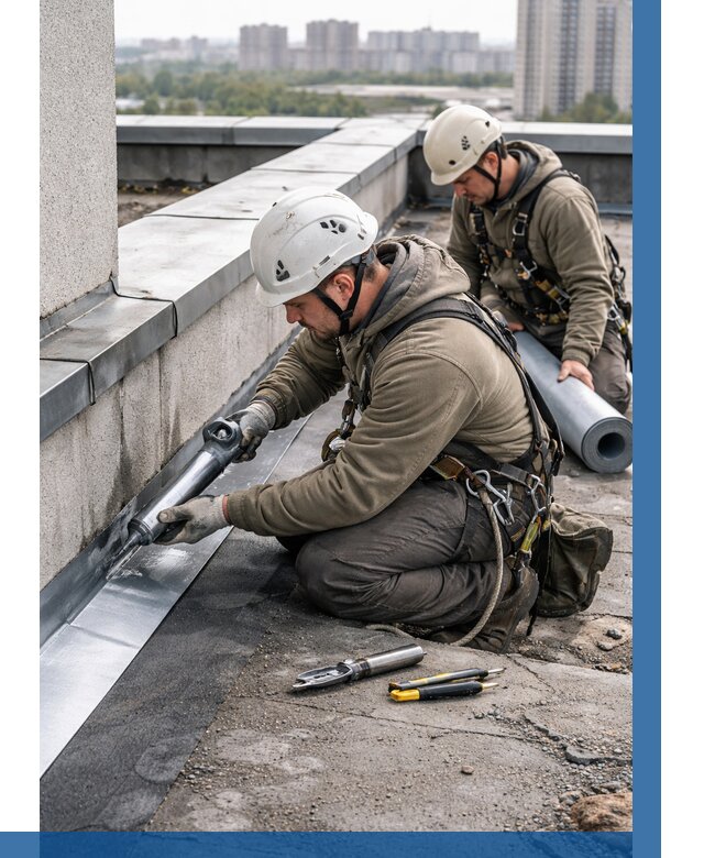 Ремонт кровельных примыканий в Сатке от 1241 р. | ВЫСОТНИК-Стк