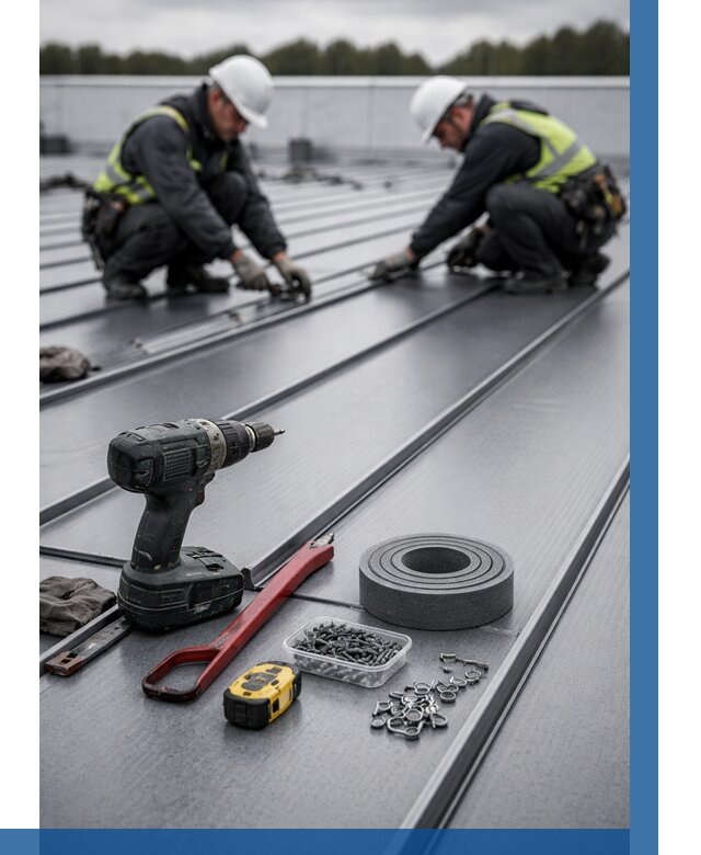 Монтаж фальцевой кровли в Сатке от 1862 р. | ВЫСОТНИК-Стк