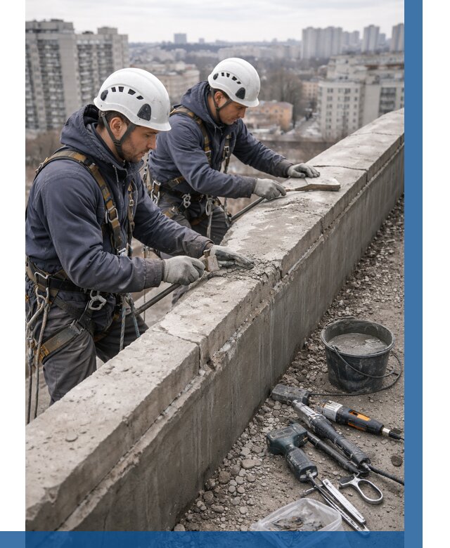 Ремонт парапета на кровле в Сатке от 1552 р. | ВЫСОТНИК-Стк