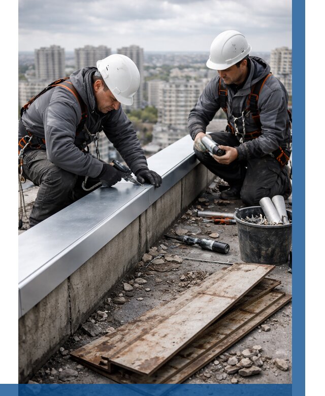 Замена парапетных крышек под ключ в Сатке от 1241 р. | ВЫСОТНИК-Стк