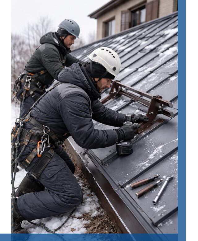 Монтаж снегозадержателей в Сатке от 465 р. | ВЫСОТНИК-Стк