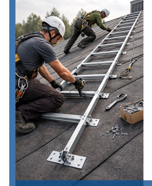 Профессиональный монтаж кровельной лестницы в Сатке под ключ