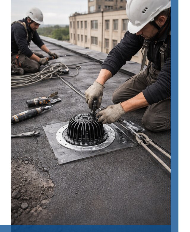 Установка водосточных воронок в Сатке цена от 3620 р. | ВЫСОТНИК-Стк