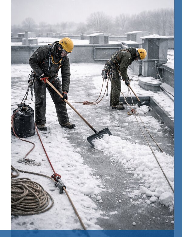 Очистка крыши от снега в Сатке от 7758 р. | ВЫСОТНИК-Стк