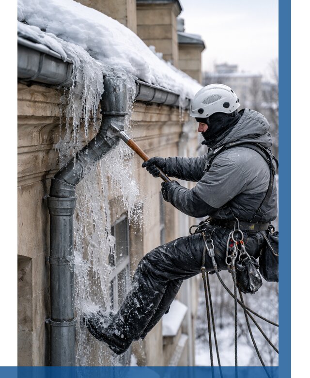 Очистка водостоков от льда в Сатке от 3620 р. | ВЫСОТНИК-Стк