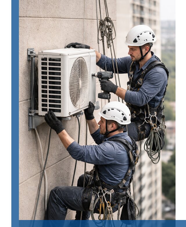 Монтаж внешнего блока кондиционера в Сатке установка и крепление