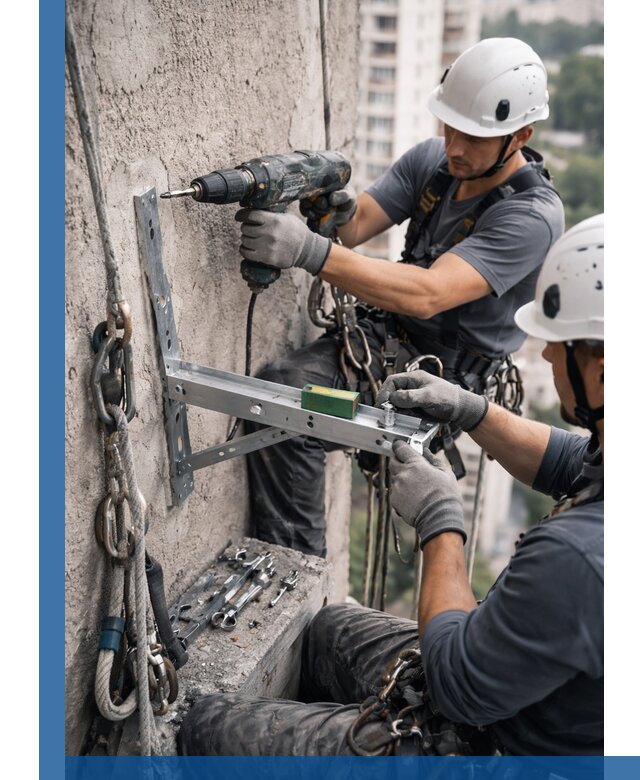 Установка кронштейнов кондиционера и крепежа в Сатке