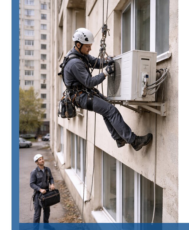 Демонтаж внешнего блока кондиционера в Сатке профессионально