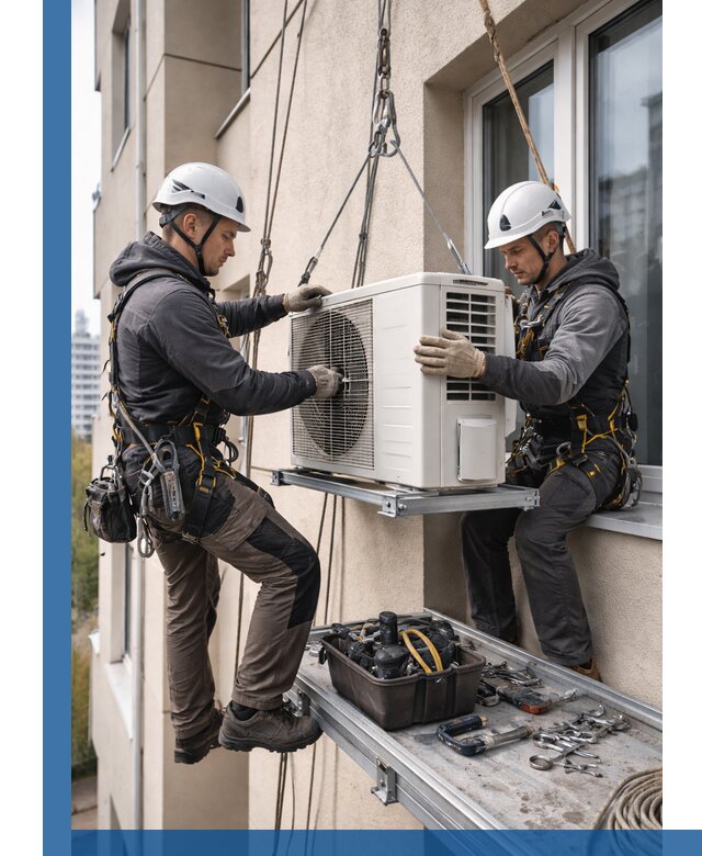 Перенос внешнего блока кондиционера в Сатке с монтажом и крепежом