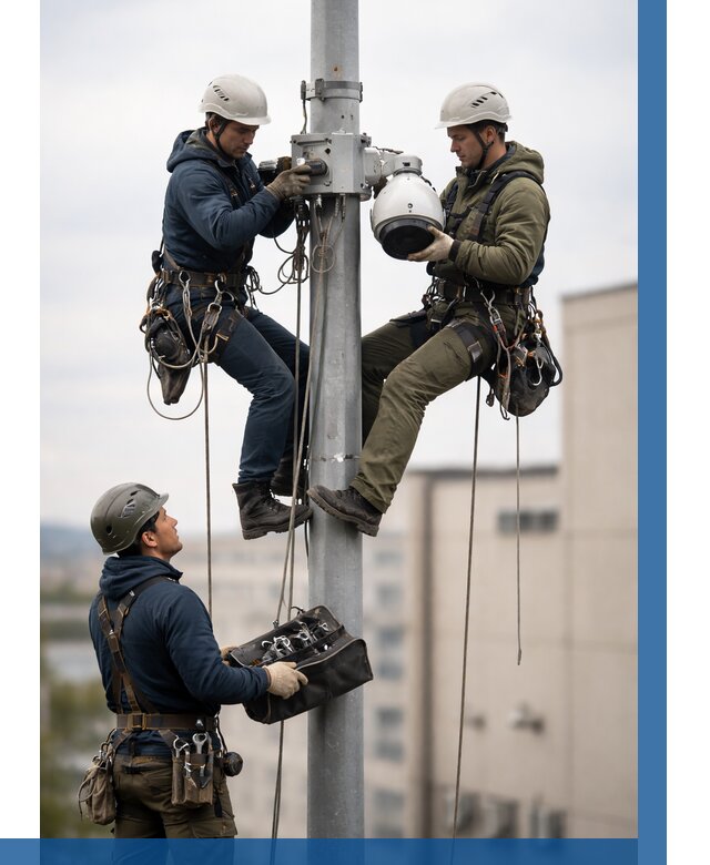 Установка видеокамер на мачте в Сатке от 8792 р. | ВЫСОТНИК-Стк