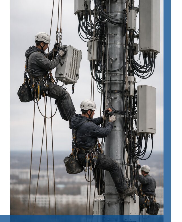 Монтаж оборудования связи на мачте в Сатке от 7758 р. | ВЫСОТНИК-Стк