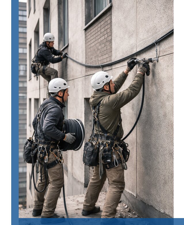 Прокладка кабеля по фасаду в Сатке, профессиональный монтаж