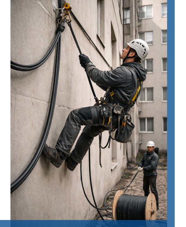 Протяжка кабеля питания на высоте в Сатке от 465 р. | ВЫСОТНИК-Стк