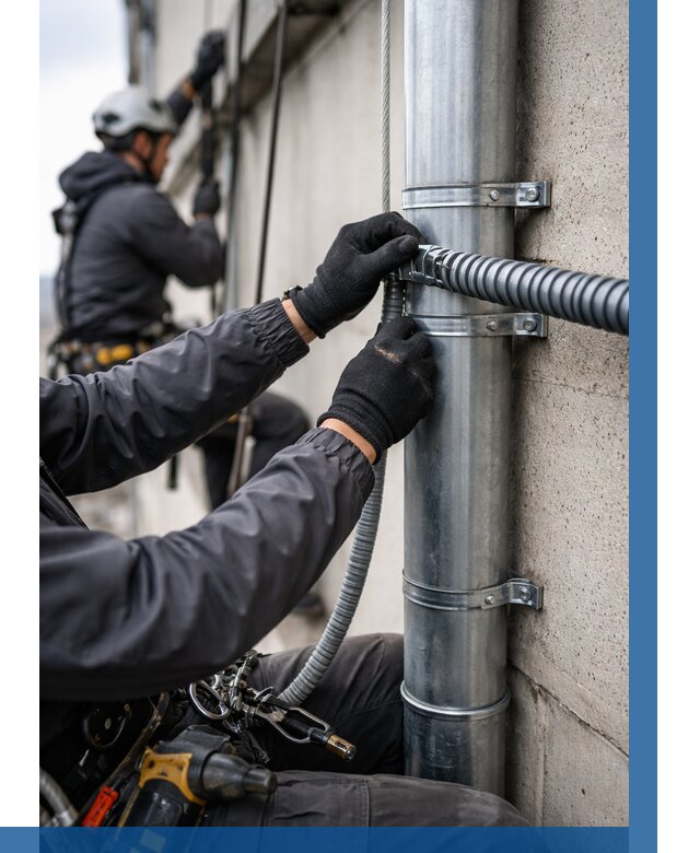 Монтаж гофры для кабеля в Сатке от 310 р. | ВЫСОТНИК-Стк