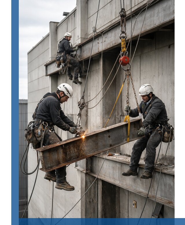 Демонтаж металлоконструкций на высоте в Сатке под ключ