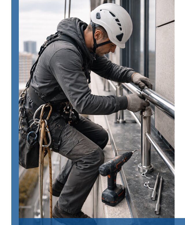 Монтаж ограждений на высоте в Сатке для зданий и конструкций