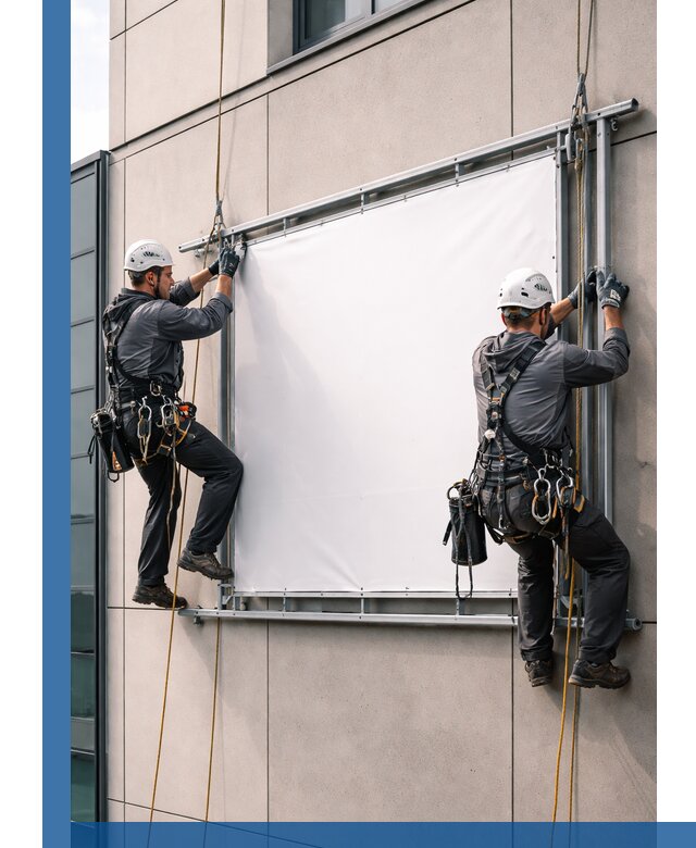 Монтаж наружной рекламной вывески в Сатке под ключ