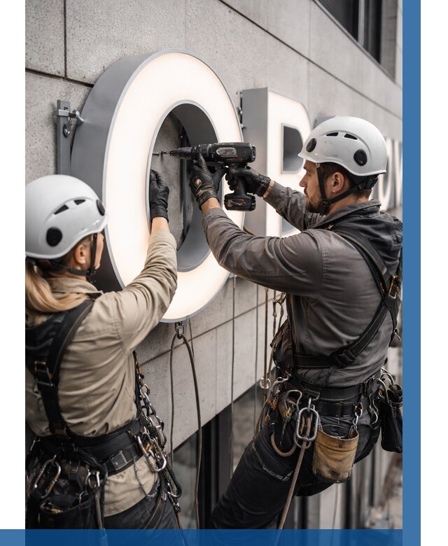 Монтаж световых букв в Сатке от 3103 р. под ключ ВЫСОТНИК-Стк