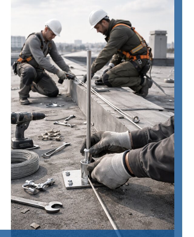 Монтаж молниезащиты на кровле в Сатке цена от 25860 р. | ВЫСОТНИК-Стк