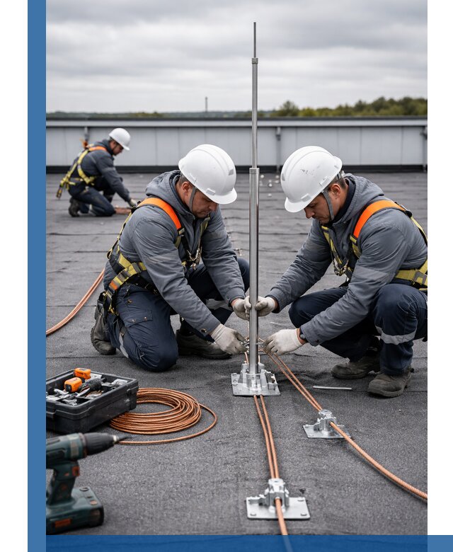 Монтаж молниезащиты на кровле в Сатке под ключ с гарантией